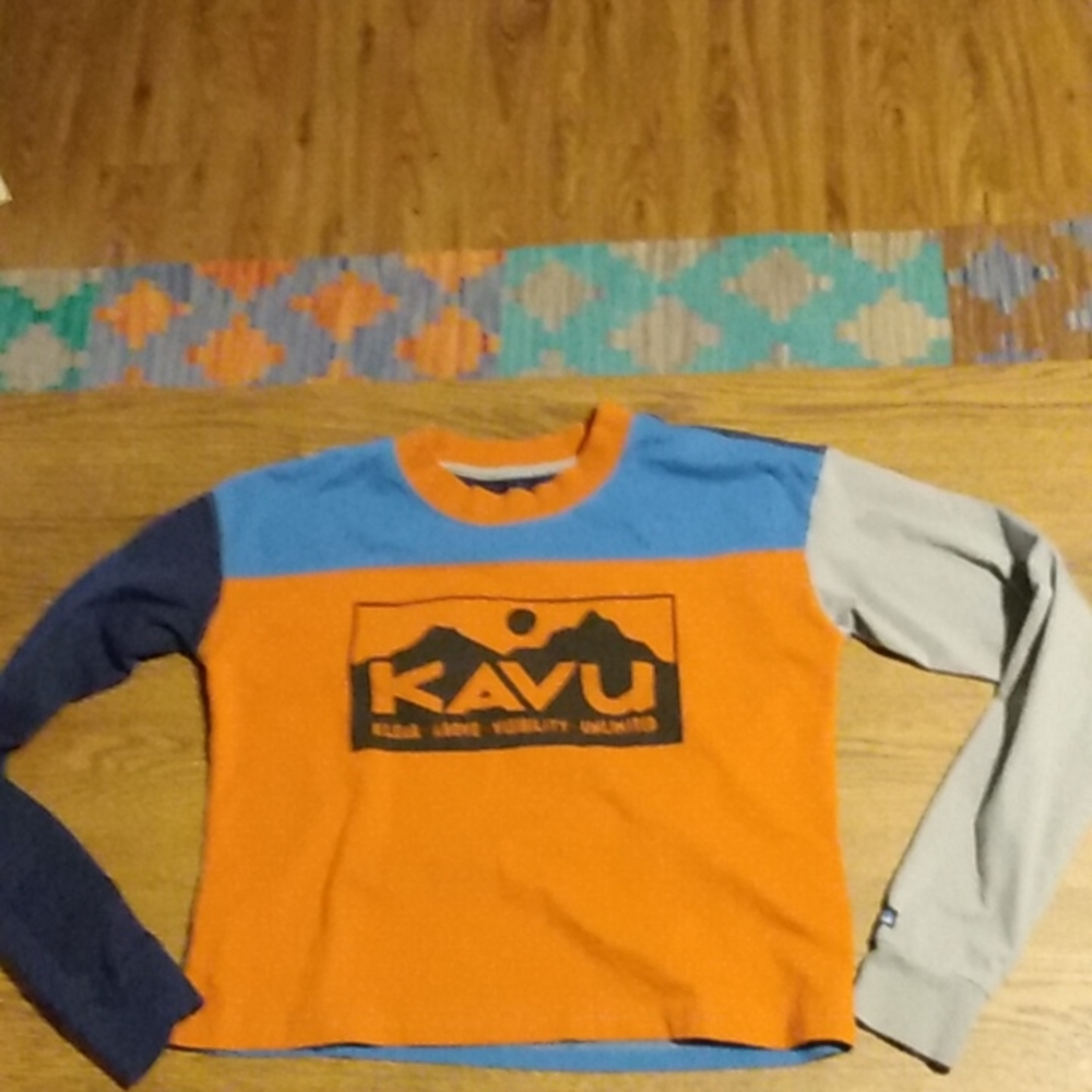 Kavu, long sleeve crop top, orange, XS